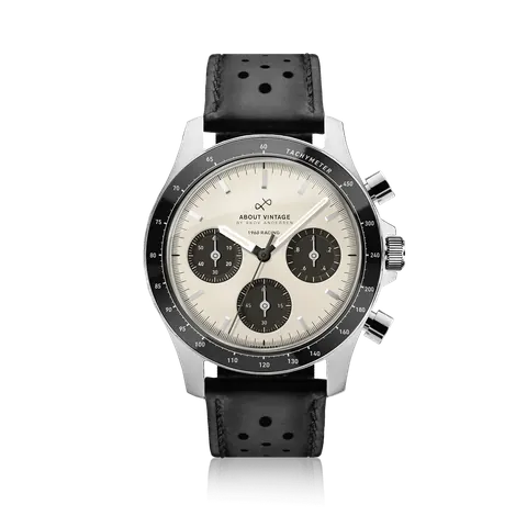 1960 Racing Chronograph, Steel / Off White & Black