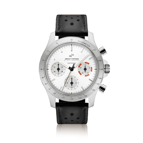 1960 Racing Chronograph, Steel / White & Deep Orange