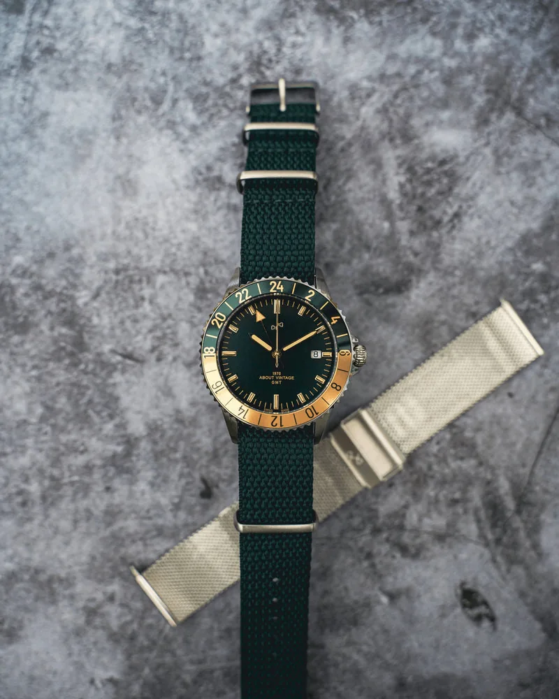 1970 Haagen GMT Automatic, Steel / Green - Swiss Made selected view