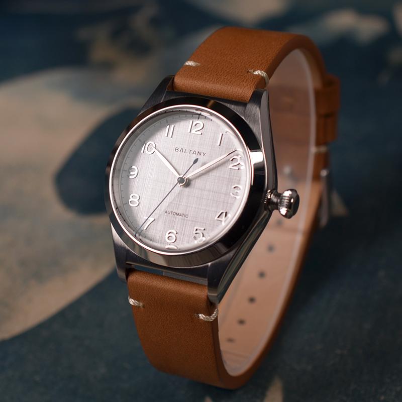 Linen Silver Dial NH38 Automatic Dress Watch S4038 thumbnail 4