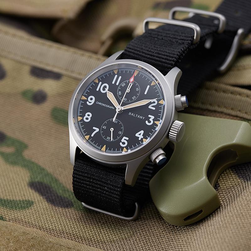 Vintage Military Style Quartz Chronograph Watch S5033 thumbnail 2