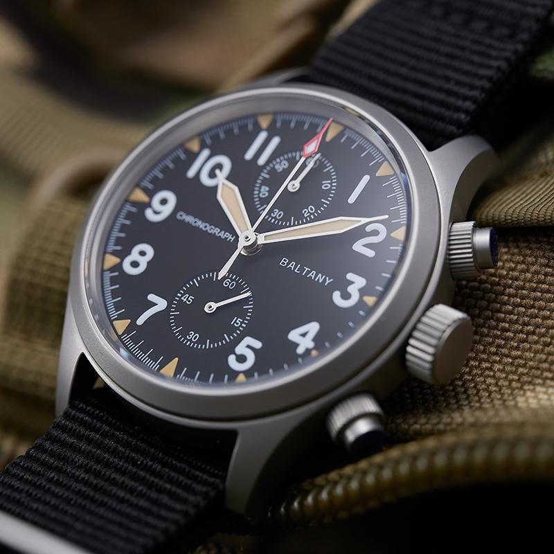 Vintage Military Style Quartz Chronograph Watch S5033 thumbnail 3