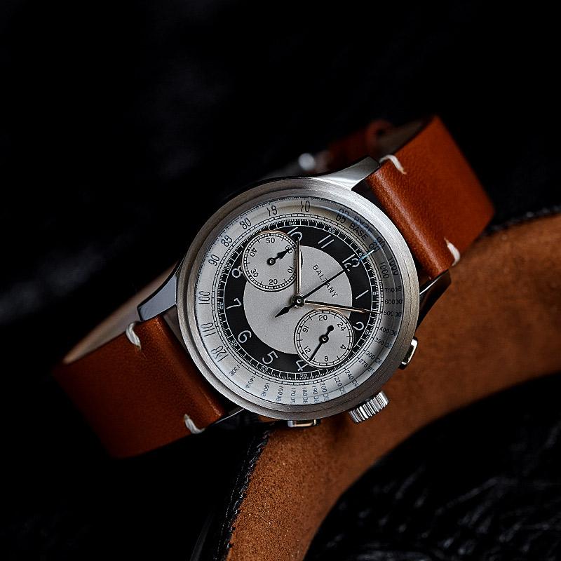 Baltany Classic Vintage Quartz Chrono Tuxedo Watch S5050 thumbnail 2