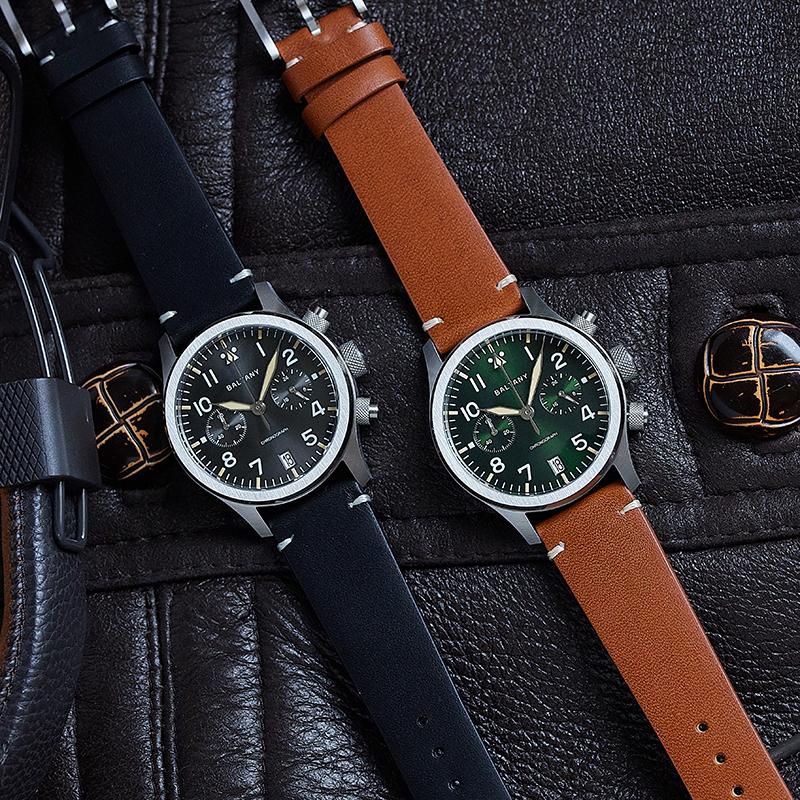 Retro Calendar Military Chronograph Pilot Watch S5057 thumbnail 2