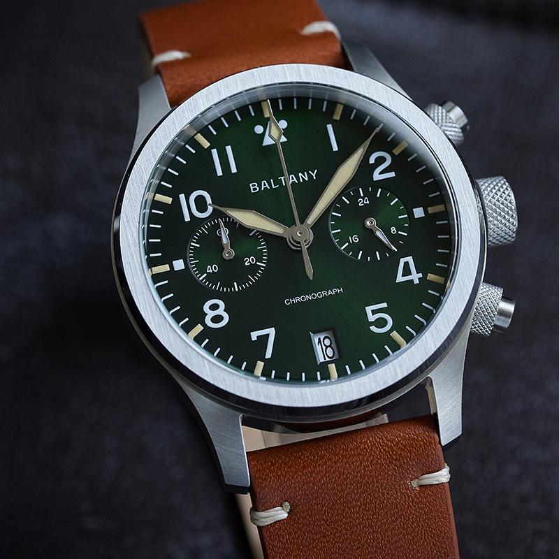 Retro Calendar Military Chronograph Pilot Watch S5057 thumbnail 4