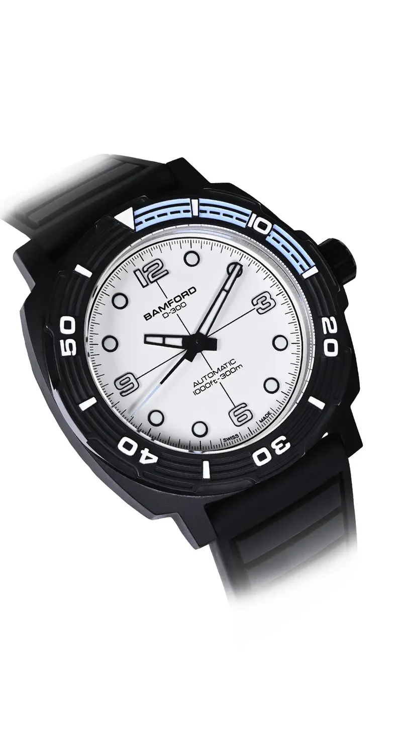 D-300 Matte Black Ceramic With White Dial thumbnail 2