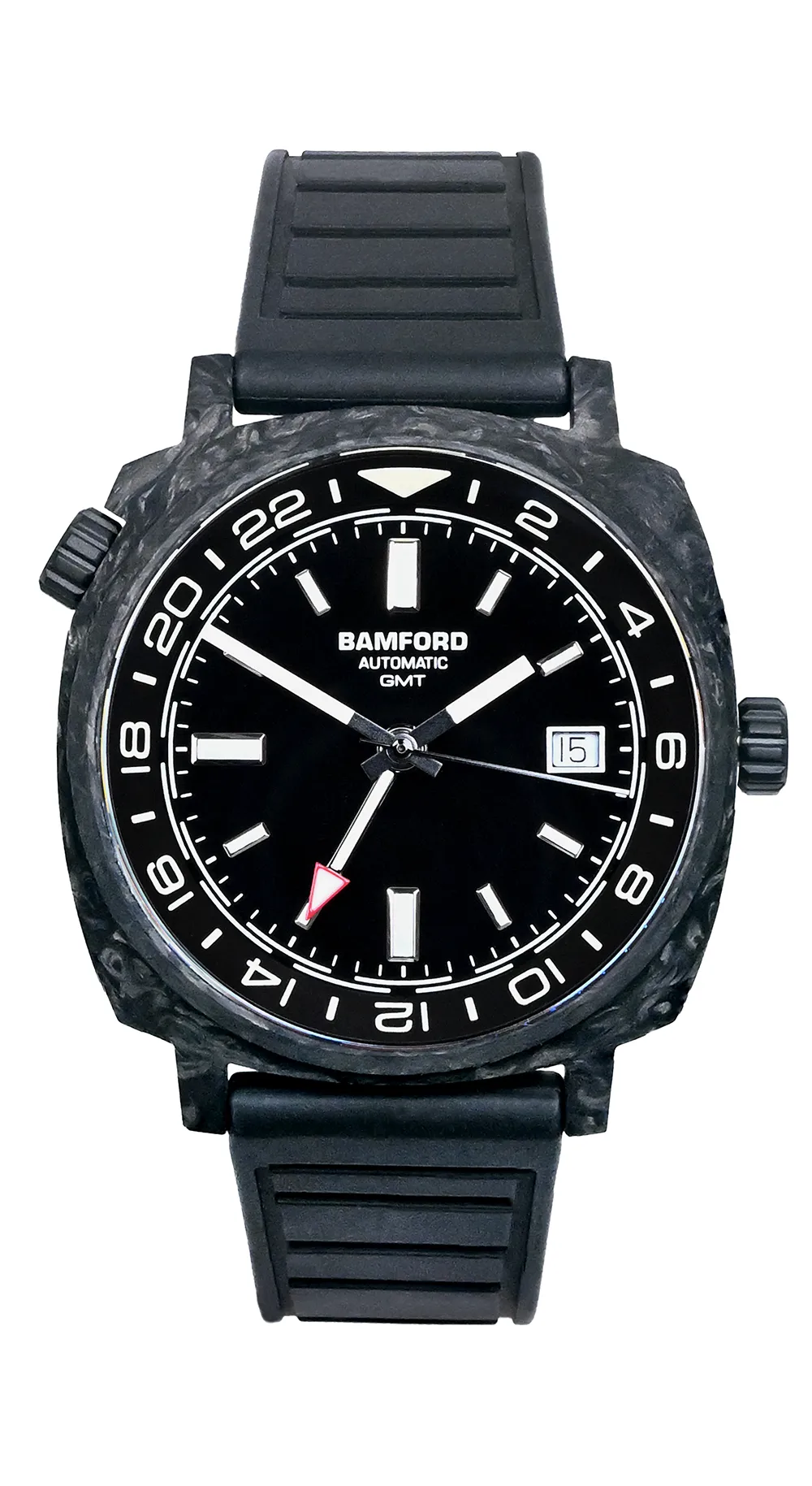 GMT Forged Carbon - Black with White accents - Gloss black dial thumbnail 2