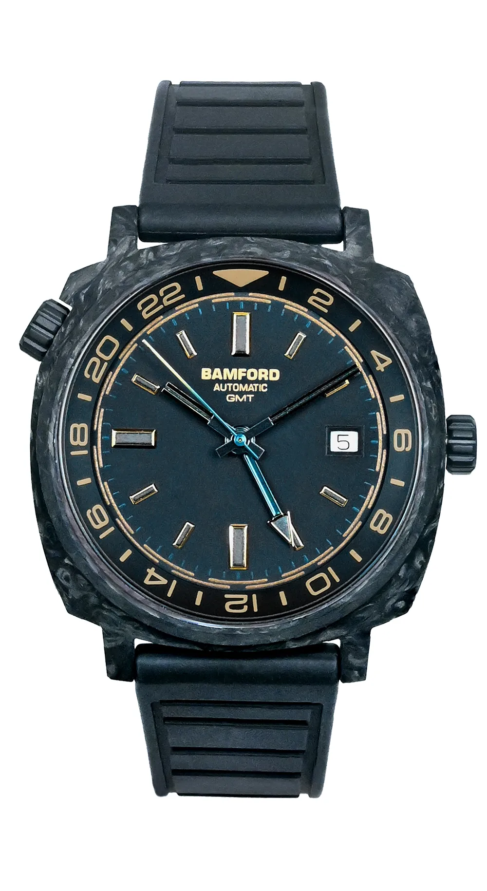 GMT Forged Carbon - Dark deep blue-green with Gold accents thumbnail 2