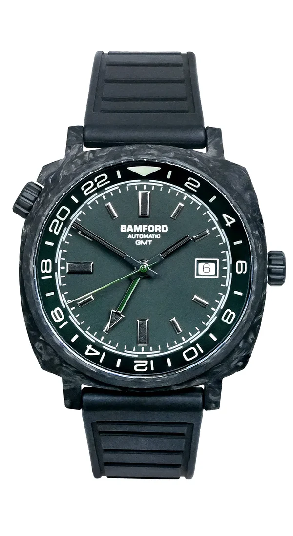 GMT Forged Carbon - Dark muted green with Silver accents thumbnail 2