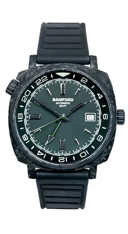 GMT Forged Carbon - Dark muted green with Silver accents