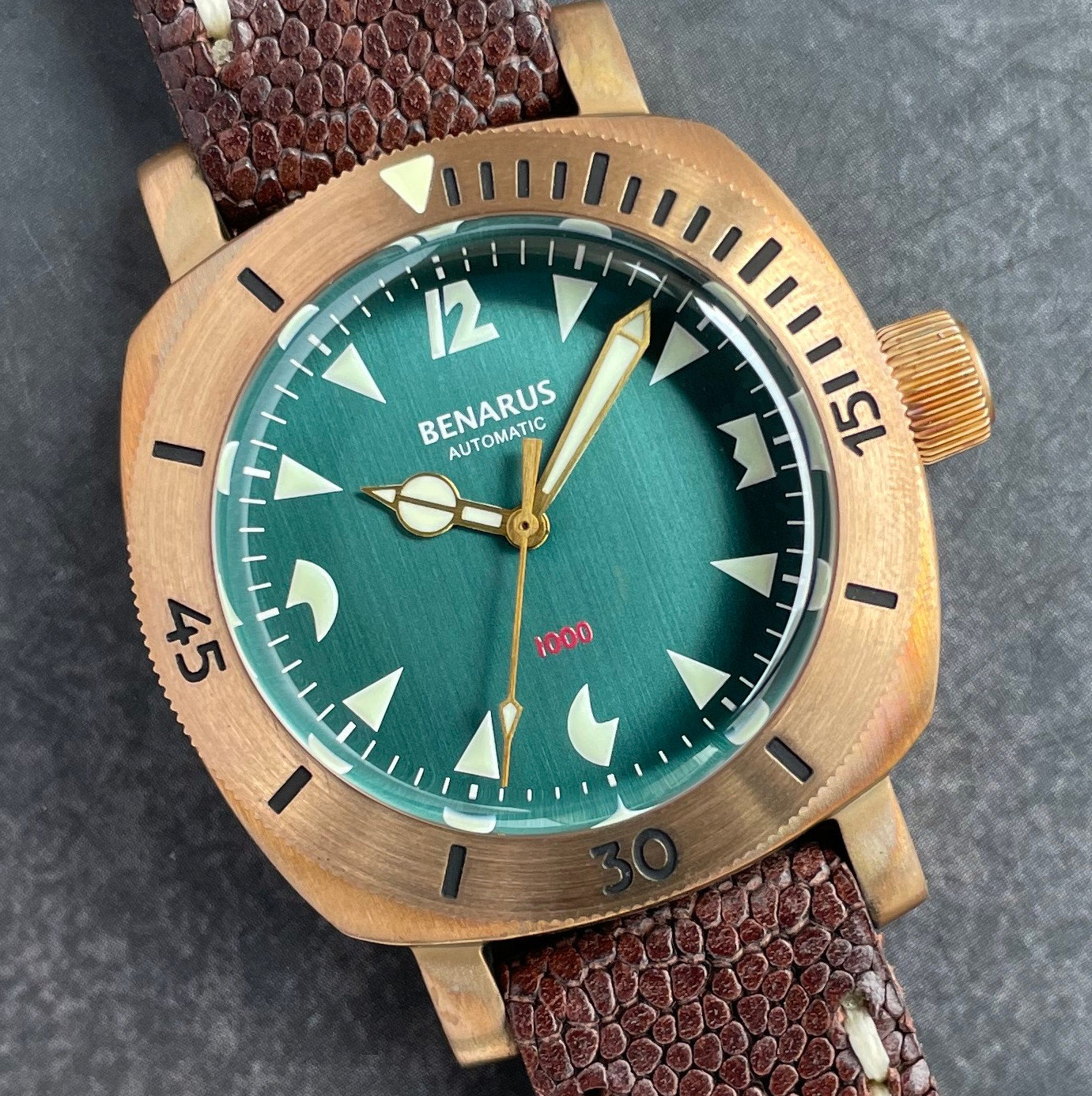 Moray 38 bronze brushed teal C3 lume thumbnail 3