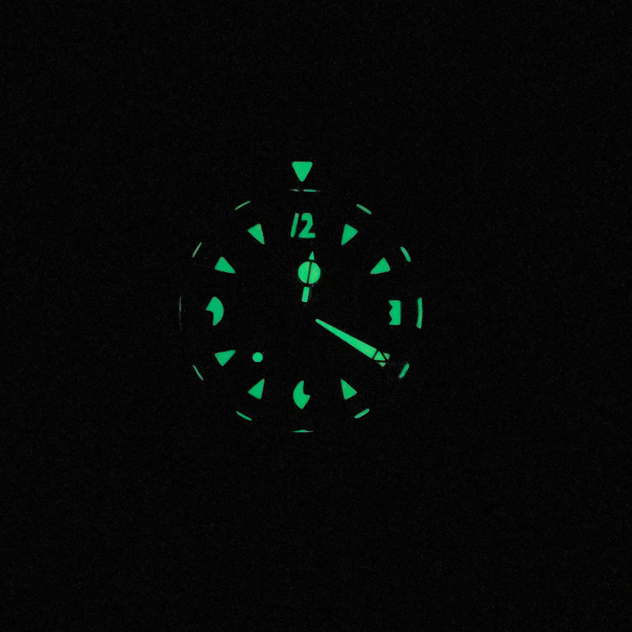 Moray 38 steel black pacman dial vintage lume no date thumbnail 4