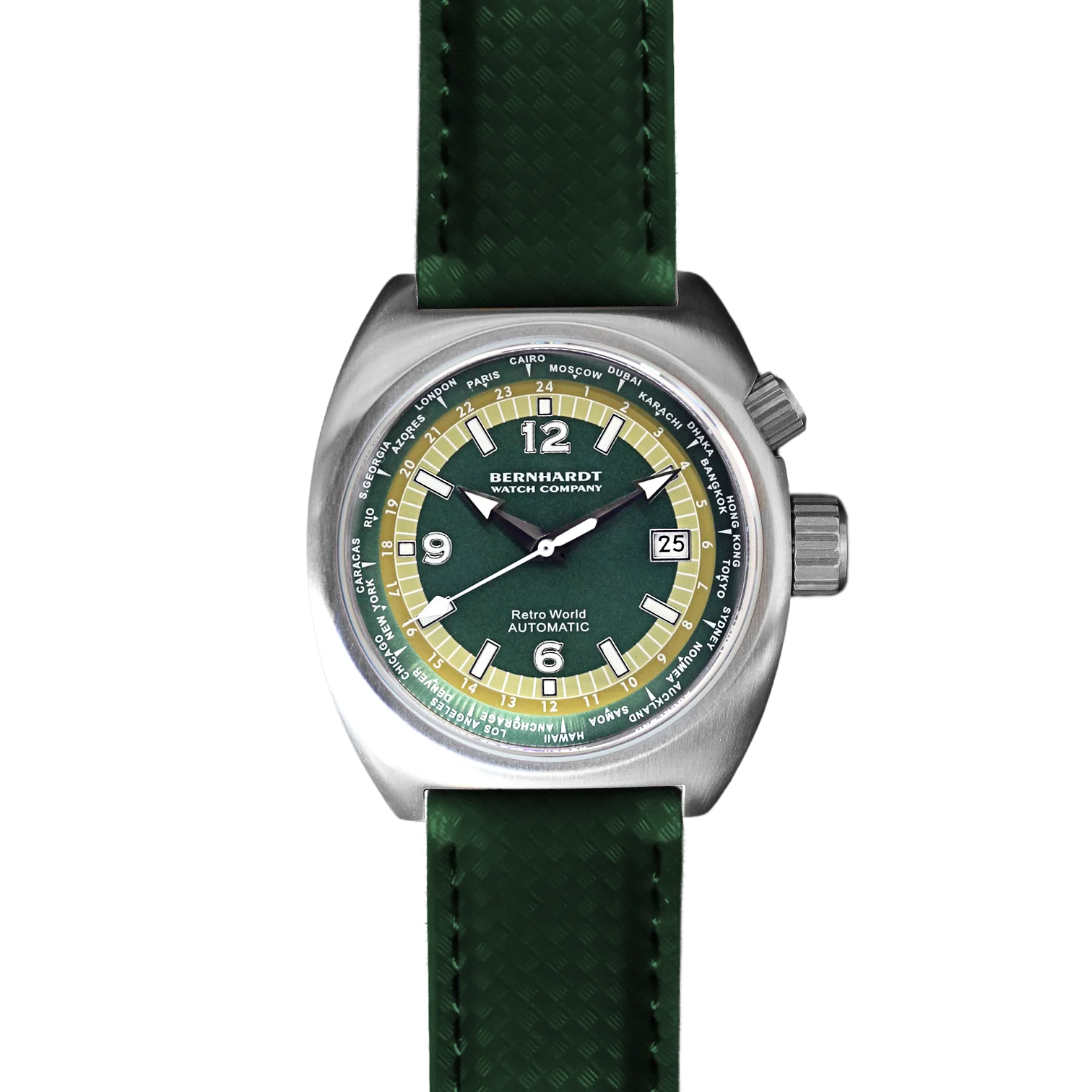 Retro World Timer - Green Dial thumbnail 2