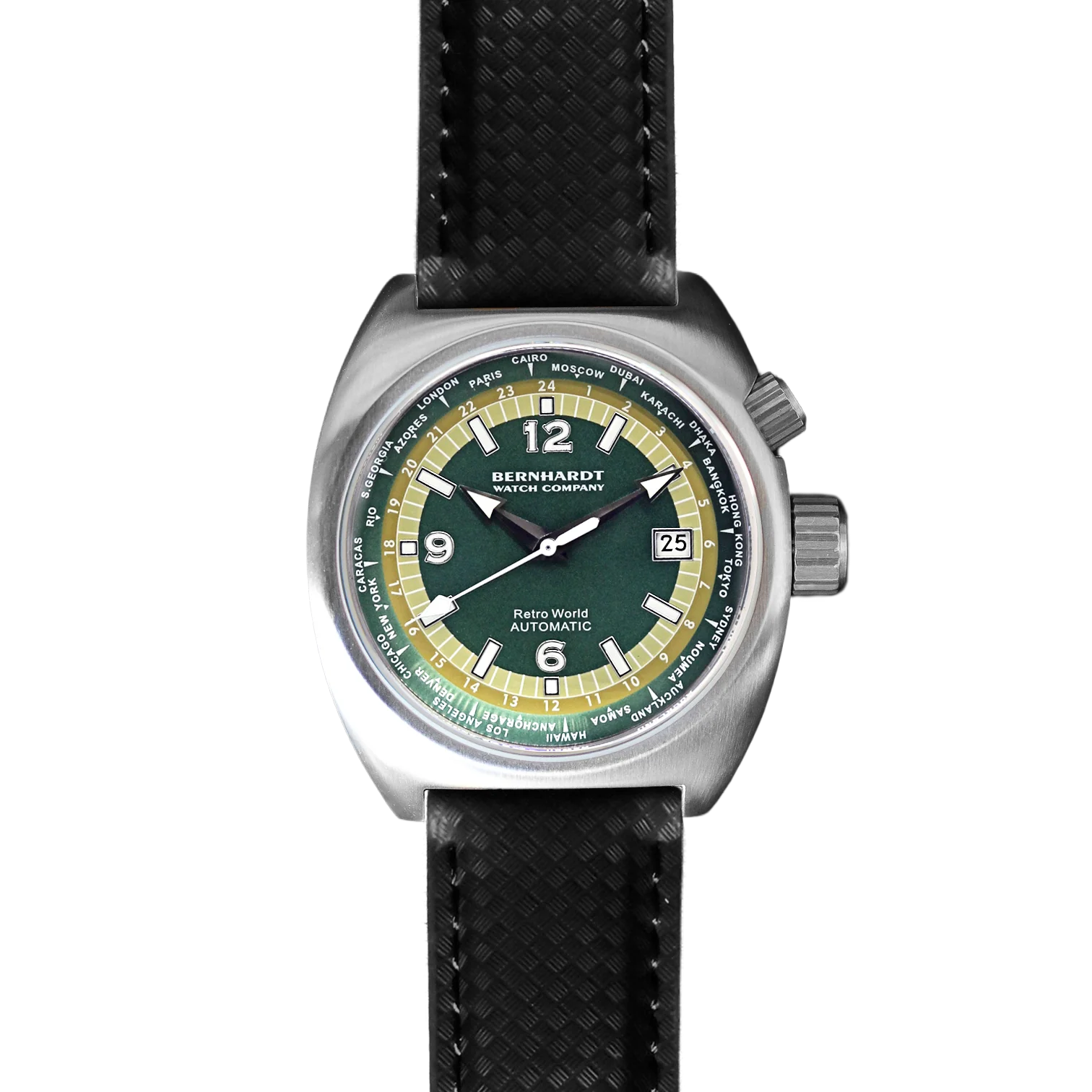 Retro World Timer - Green Dial thumbnail 3