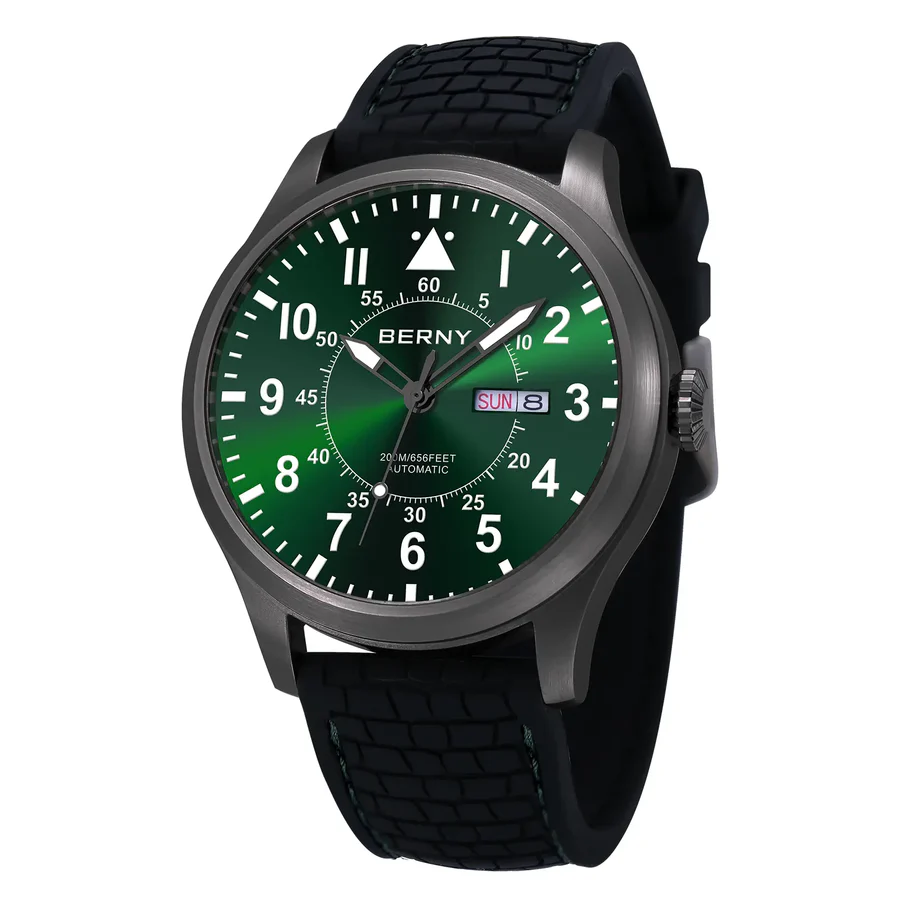 BERNY-Men Automatic Aviation Watch 48mm Big Tmepieces Large Style-AM127M thumbnail 2