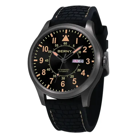 BERNY-Men Automatic Aviation Watch 48mm Big Tmepieces Large Style-AM127M