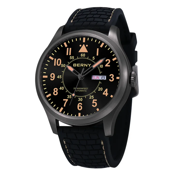 BERNY-Men Automatic Aviation Watch 48mm Big Tmepieces Large Style-AM127M