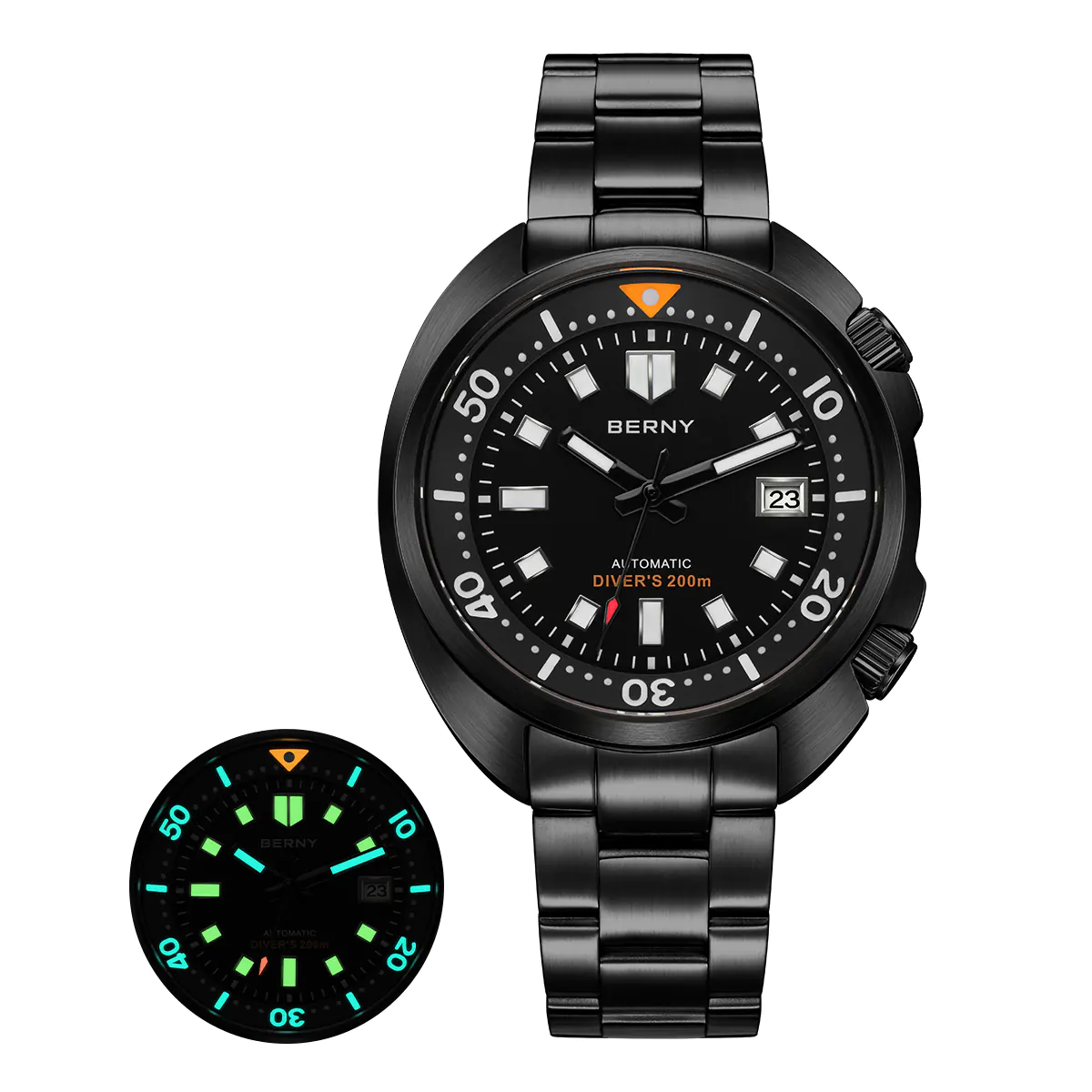 BERNY-Men Automatic Compressor-style Diver Watch V2 -AM1970MS-BLK thumbnail 2