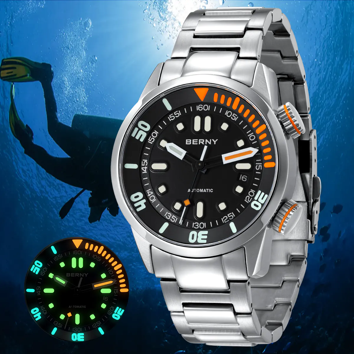 BERNY-Men Automatic Compressor-style Diver Watch V3-AM339MS thumbnail 2
