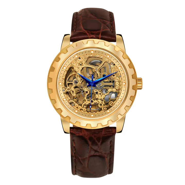 BERNY-Men Automatic Skeleton Gold Watch-AM7018M thumbnail 2