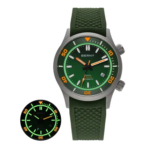 BERNY-Men Automatic Titanium Diver Watch-AMT149M