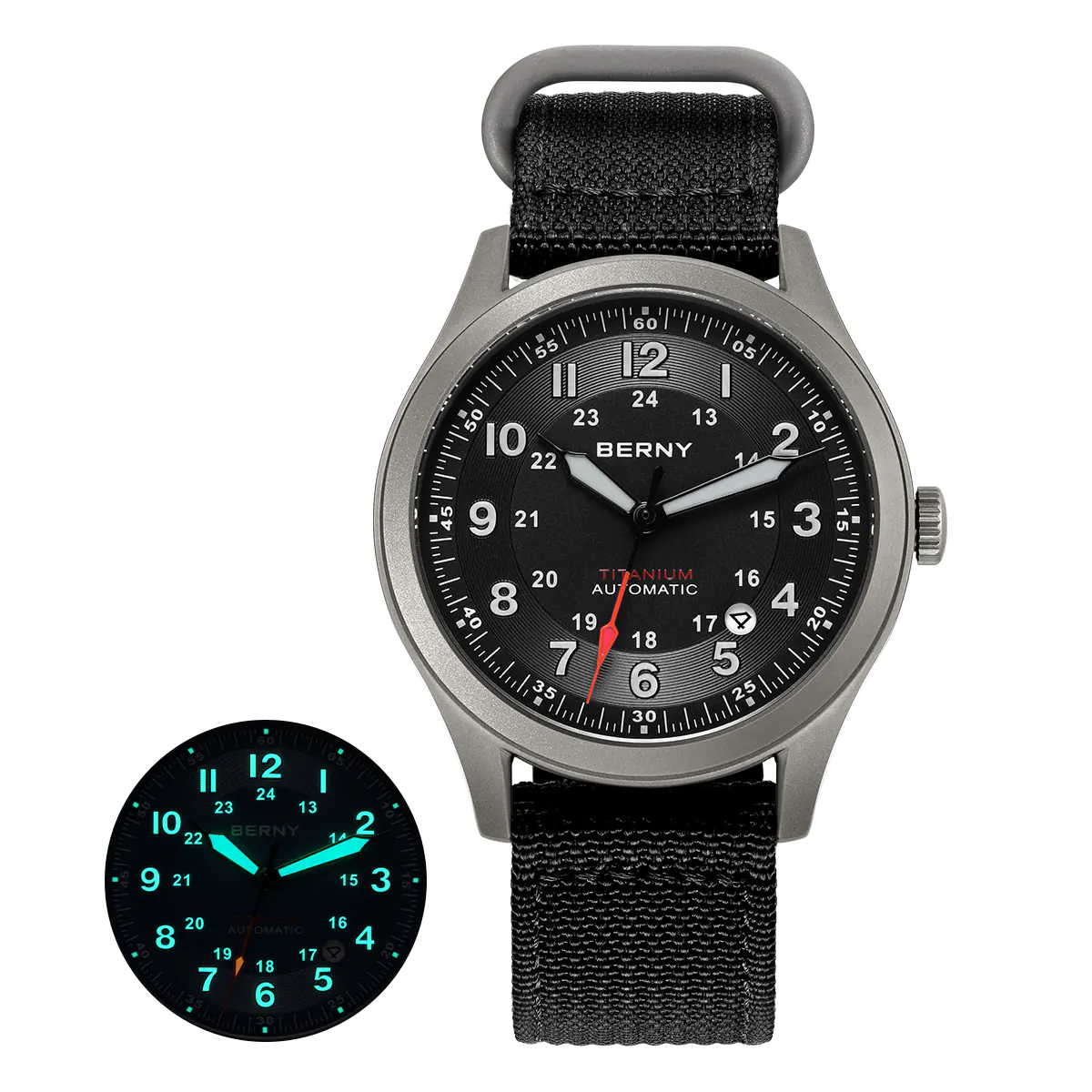 BERNY-Men Automatic Titanium Field Watch-AMT163M thumbnail 2