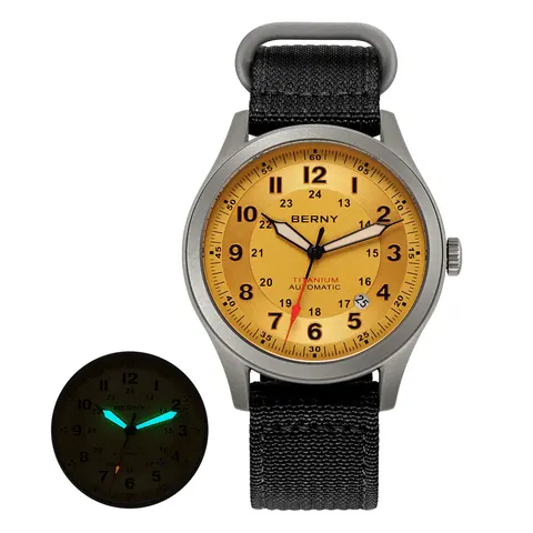 BERNY-Men Automatic Titanium Field Watch-AMT163M