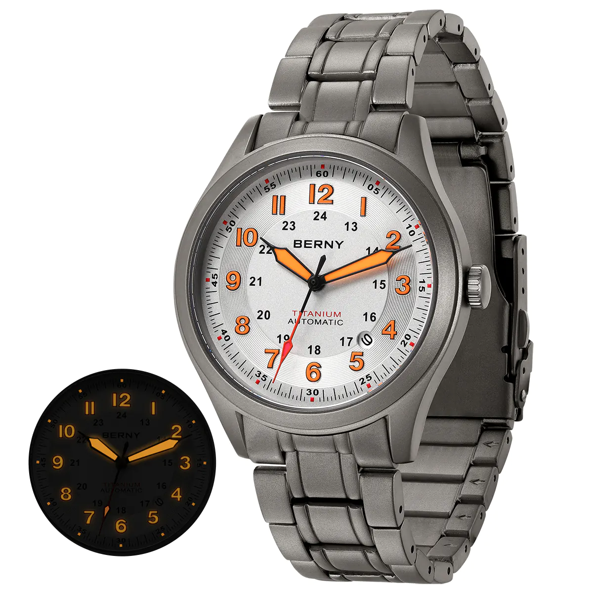 BERNY-Men Automatic Titanium Field Watch-AMT163MS thumbnail 2