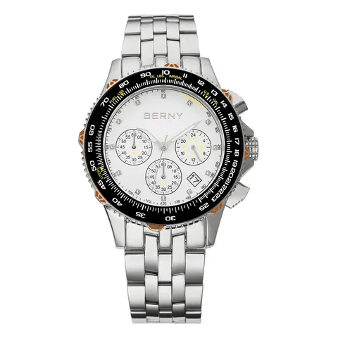 BERNY-Men Quartz Diamond Gold Chronograph Watch-DS00025