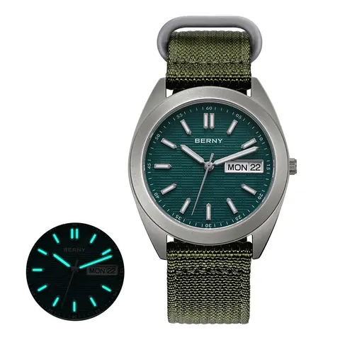 BERNY-Men Quartz Titanium Dress Watch-T2597M