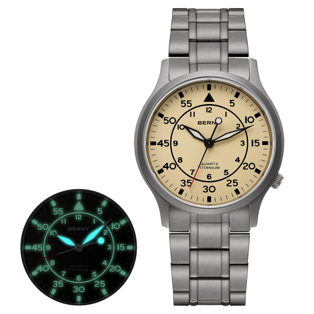 BERNY-Men Quartz Titanium Field Watch-T2566MS thumbnail 2