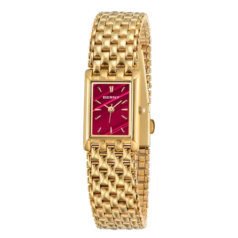 BERNY-Women Quartz Square Gold Watch-2166L
