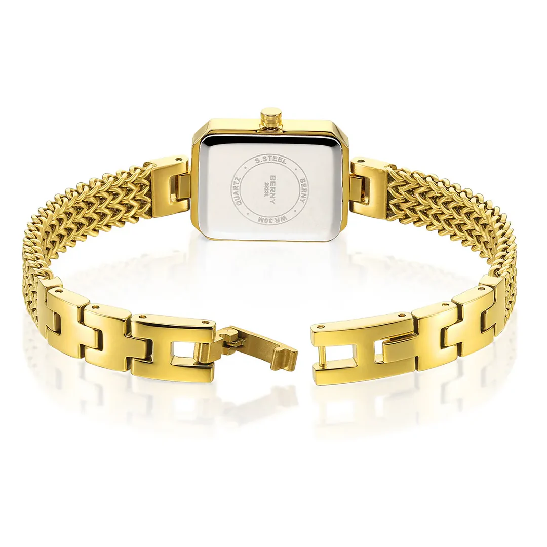 BERNY-Women Quartz Square Gold Watch-2921L thumbnail 2
