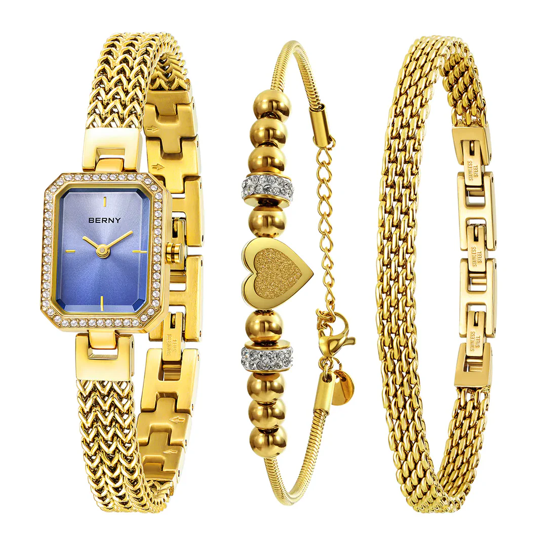 BERNY-Women Quartz Square Gold Watch-2922L thumbnail 2