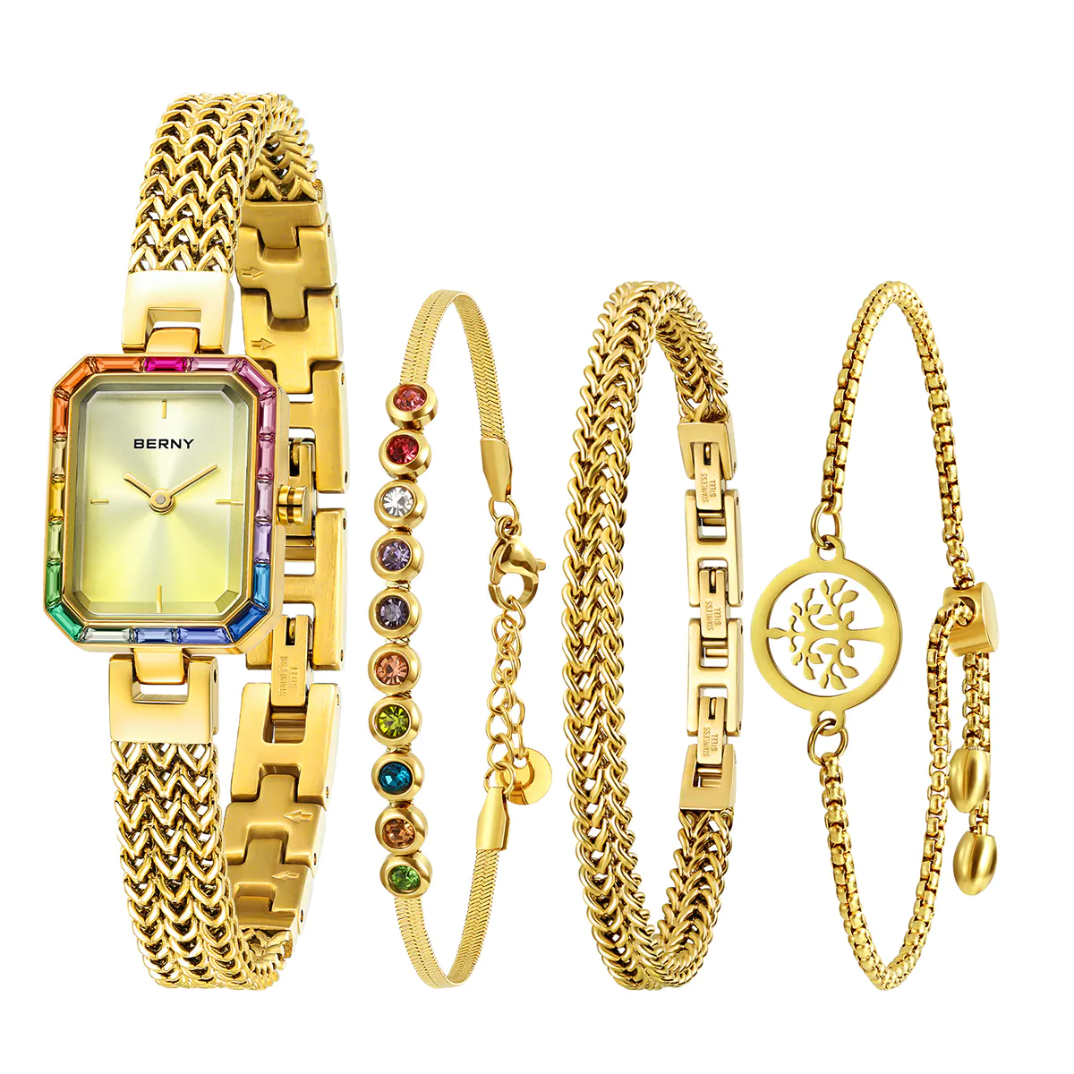 BERNY-Women Quartz Square Gold Watch-2923L thumbnail 2