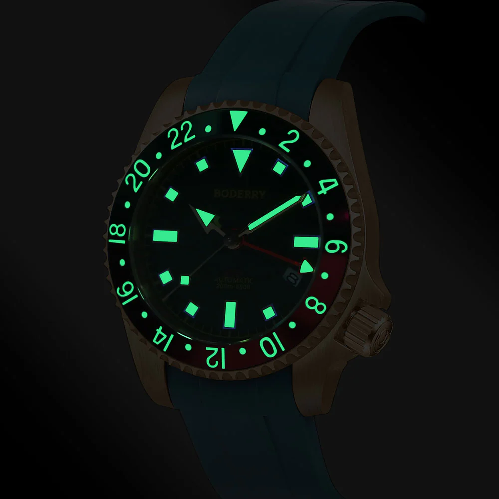ADMIRAL GMT - 200M Waterproof Bronze Automatic Diver Watch | Blue thumbnail 2