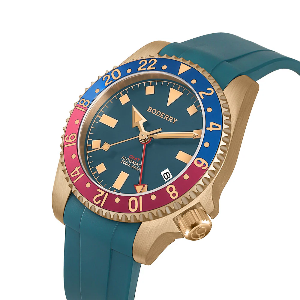 ADMIRAL GMT - 200M Waterproof Bronze Automatic Diver Watch | Blue thumbnail 4