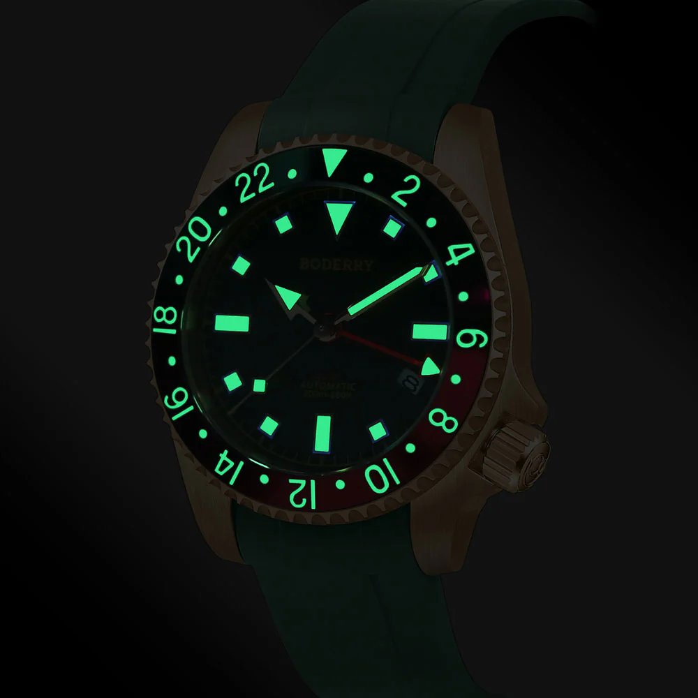 ADMIRAL GMT - 200M Waterproof Bronze Automatic Diver Watch | Green thumbnail 2