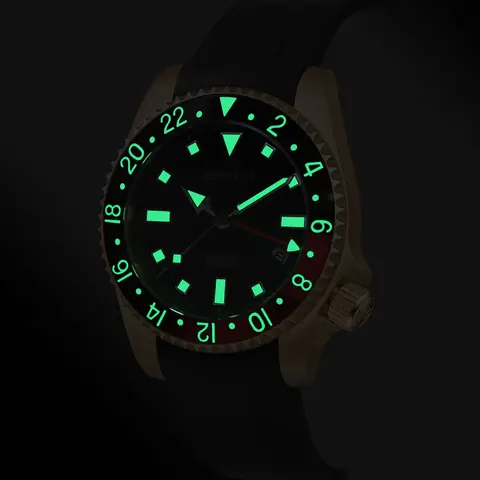 ADMIRAL GMT - 200M Waterproof Bronze Automatic Diver Watch