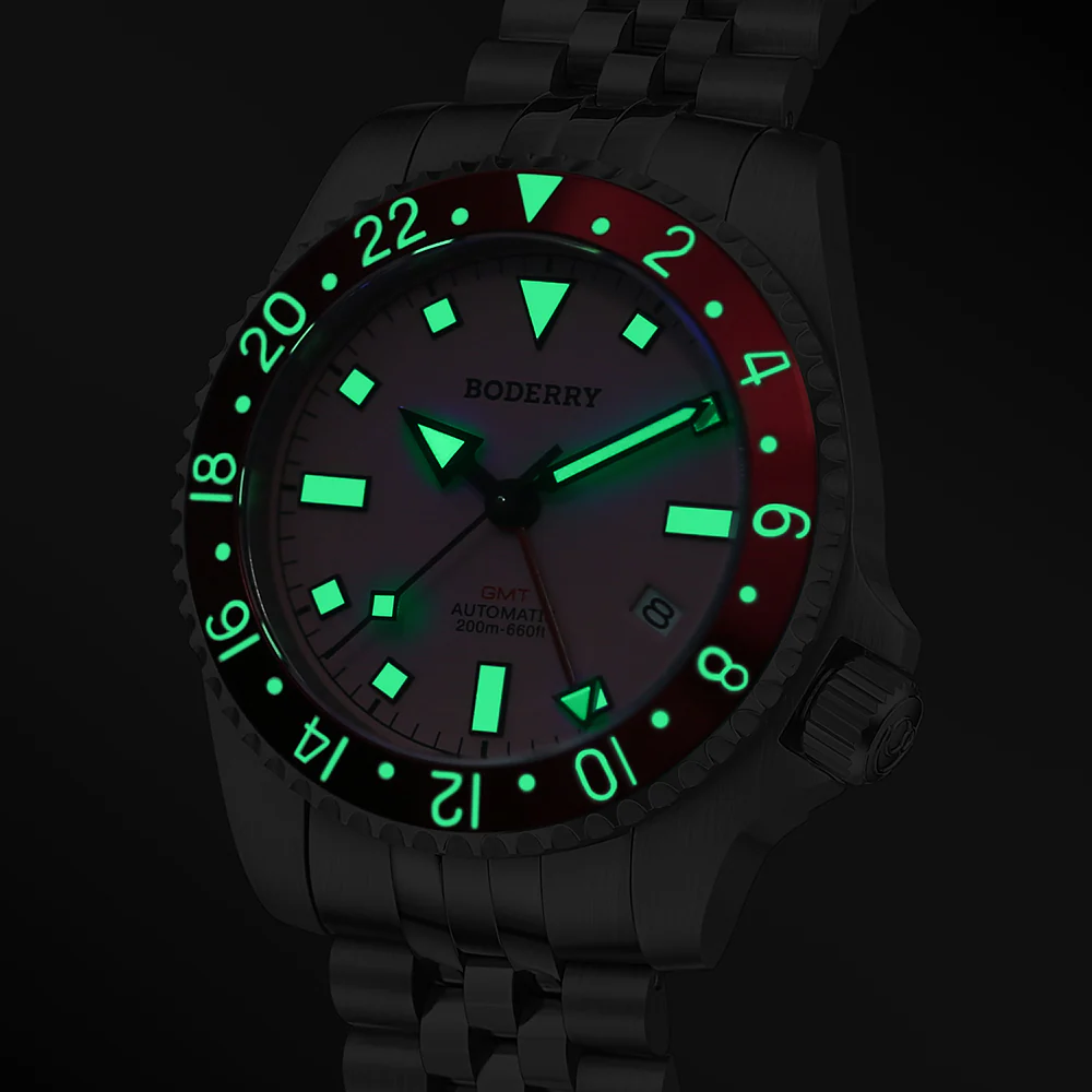 ADMIRAL GMT - 200M Waterproof Titanium Automatic Diver Watch | Pink thumbnail 2