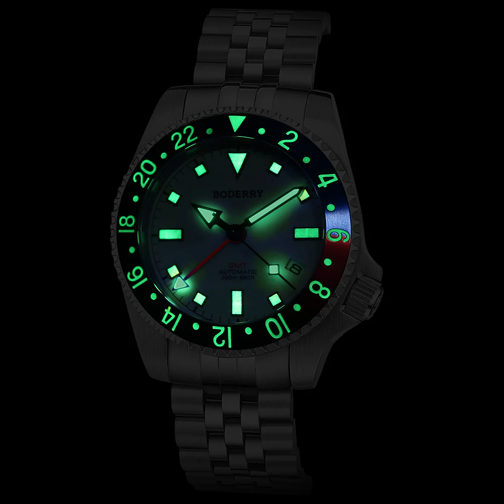 ADMIRAL GMT - 200M Waterproof Titanium Automatic Diver Watch | White thumbnail 2