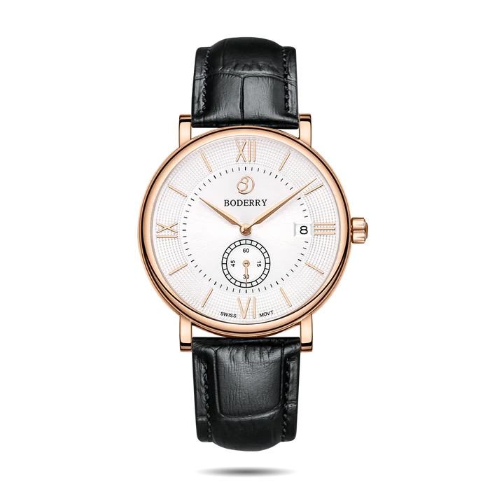 ELEGANT - Swiss Quartz Movement Watch| Rose Gold & White Dial
