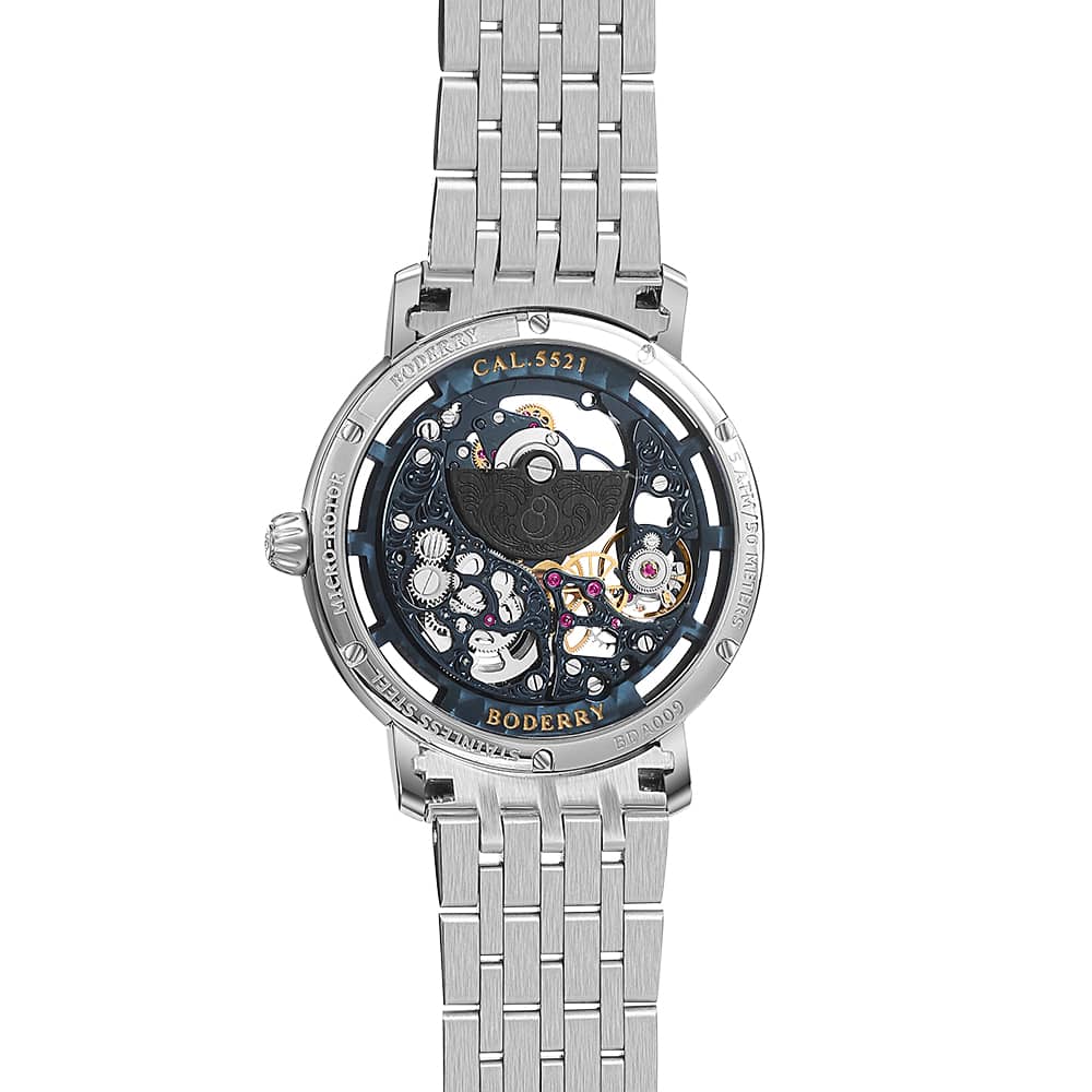 ELITE II - Engraved Micro-rotor Watch | Blue thumbnail 2