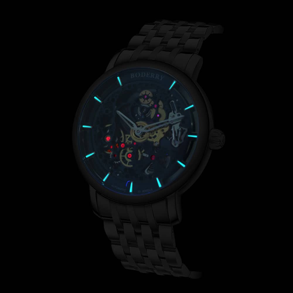 ELITE II - Engraved Micro-rotor Watch | Blue thumbnail 4