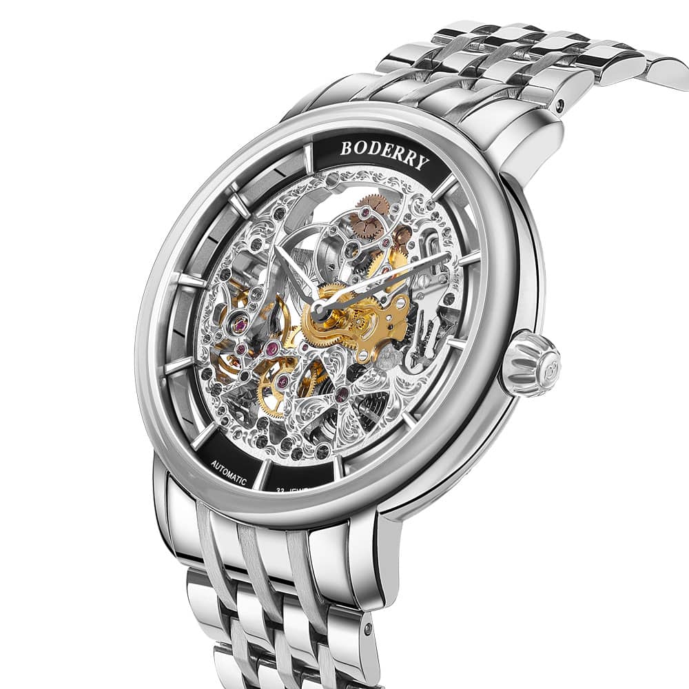 ELITE II - Engraved Micro-rotor Watch | Silver thumbnail 4