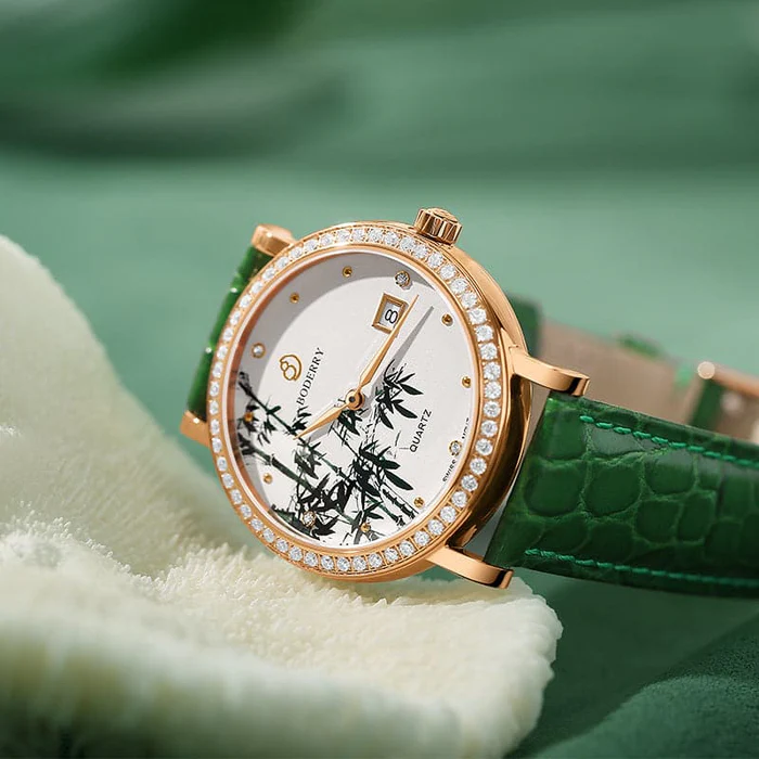 FLOWER - Swiss Quartz Movement Watch| Rose Gold & Bamboo thumbnail 2