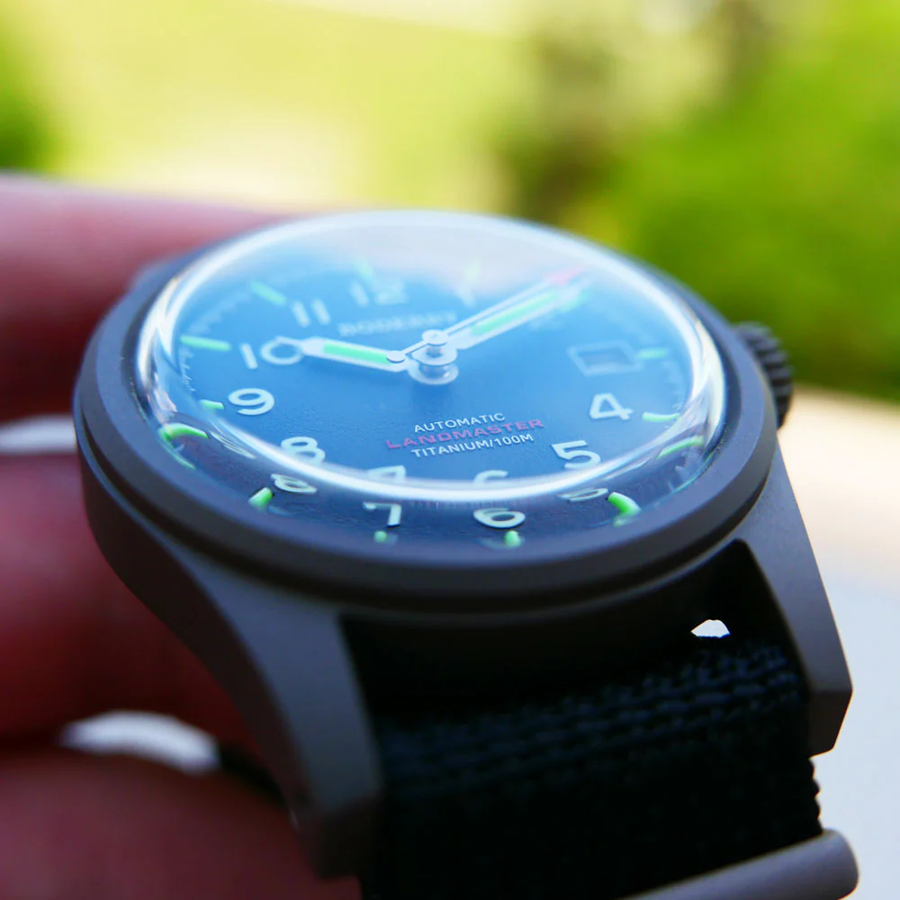 LANDMASTER - 100M Waterproof Titanium Automatic Field Watch | Black thumbnail 2