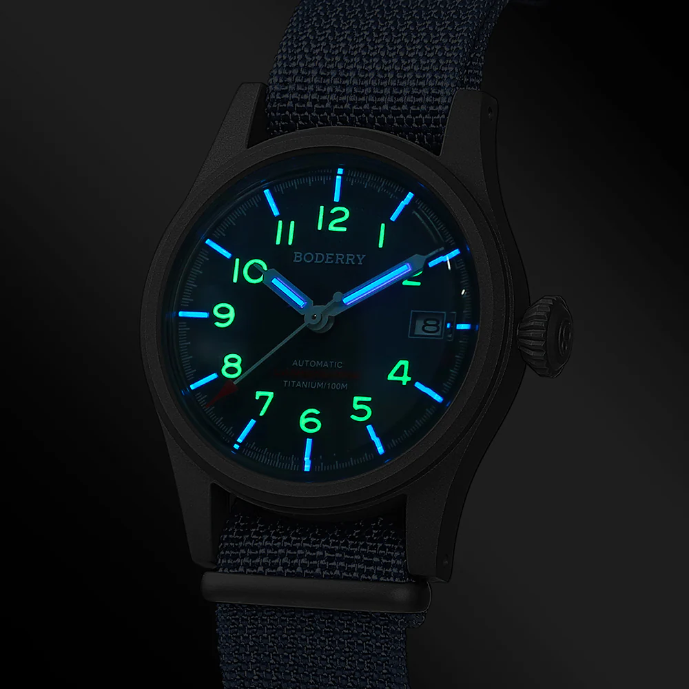 LANDMASTER - 100M Waterproof Titanium Automatic Field Watch | Blue thumbnail 2