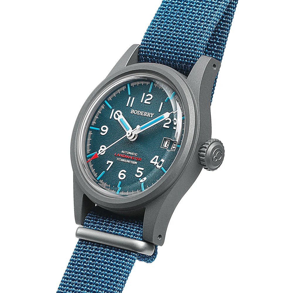 LANDMASTER - 100M Waterproof Titanium Automatic Field Watch | Blue thumbnail 4