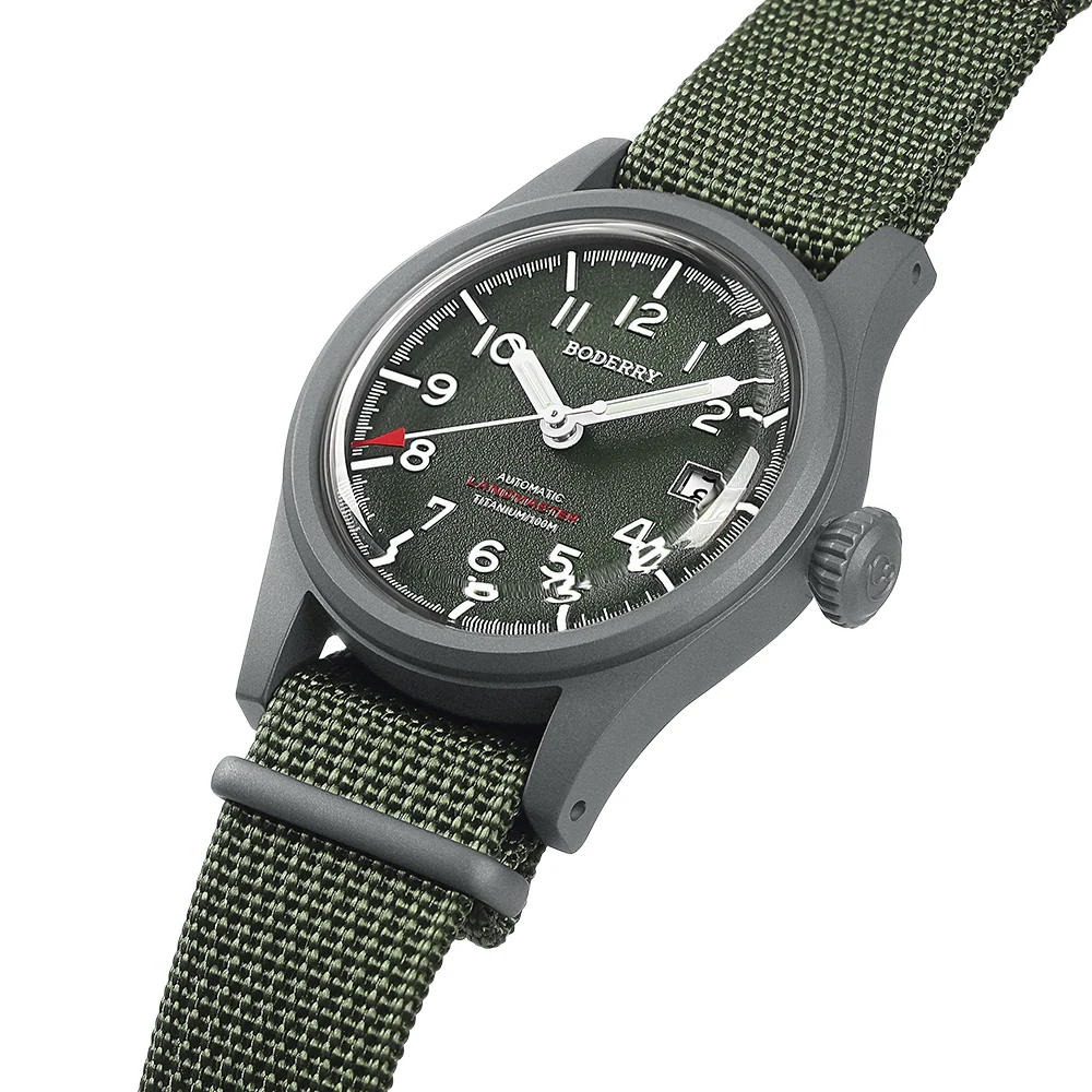 LANDMASTER - 100M Waterproof Titanium Automatic Field Watch | Green thumbnail 3